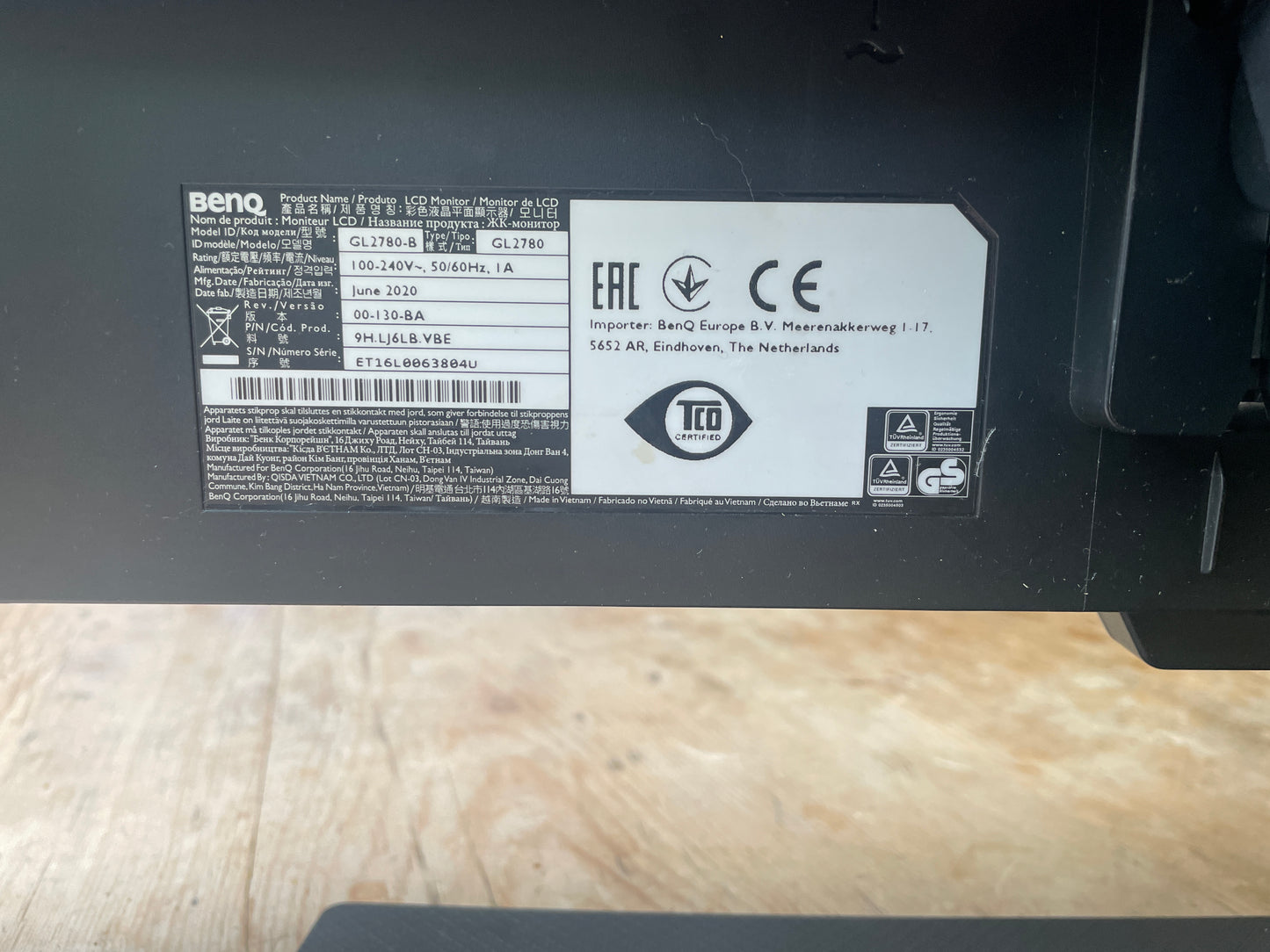 GL2780 | 27" 1080p 1ms GtG Eye-Care Monitor